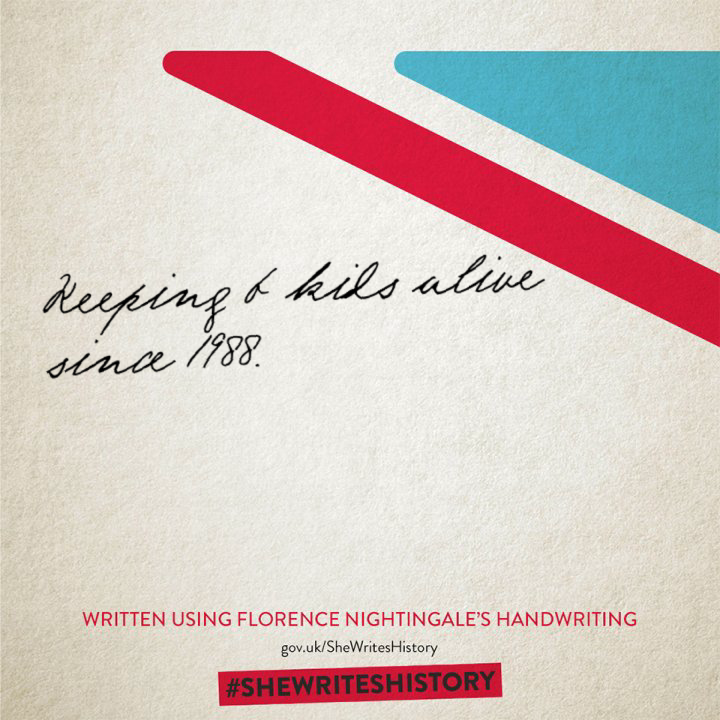 Keeping 6 kids alive since 1988 written using Florence Nightingale's handwriting